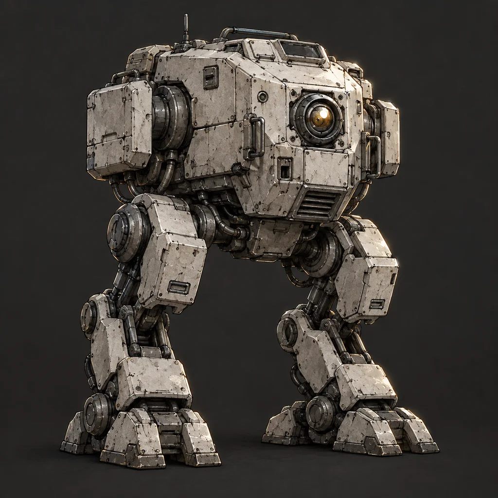 Gambar konsep robot yang diubah menjadi model 3D