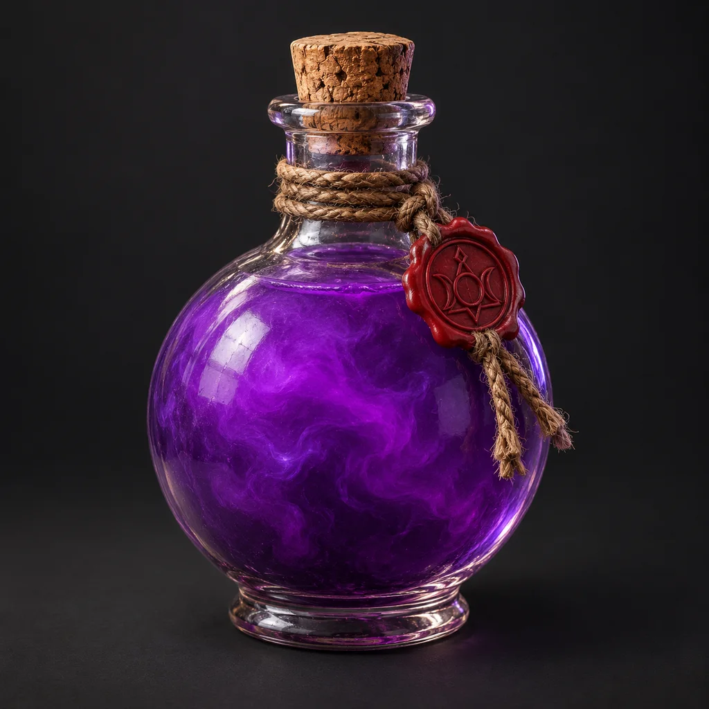 3D-Modell einer Fantasy-<PRIVATE_PERSON>flasche, aus einer Textbeschreibung erstellt
