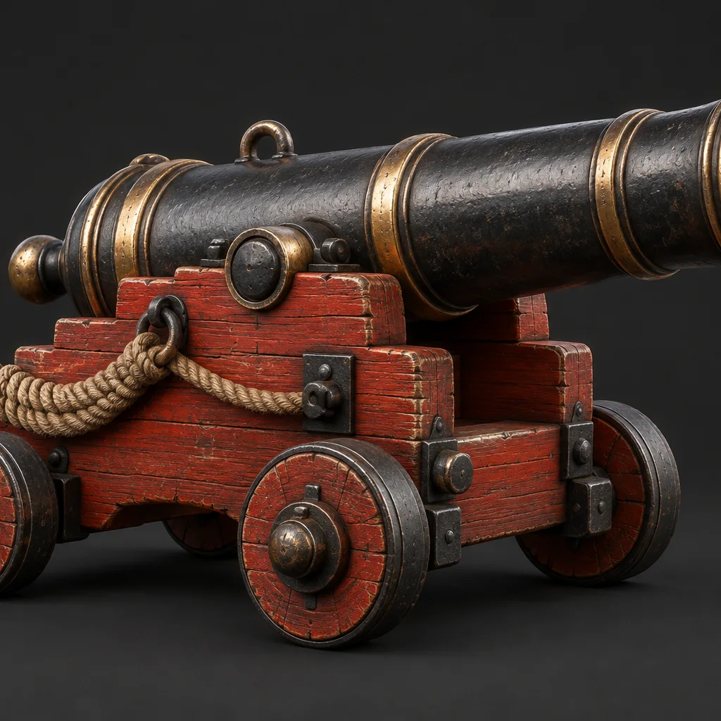 3D model pirátského děla pro hru v Godot