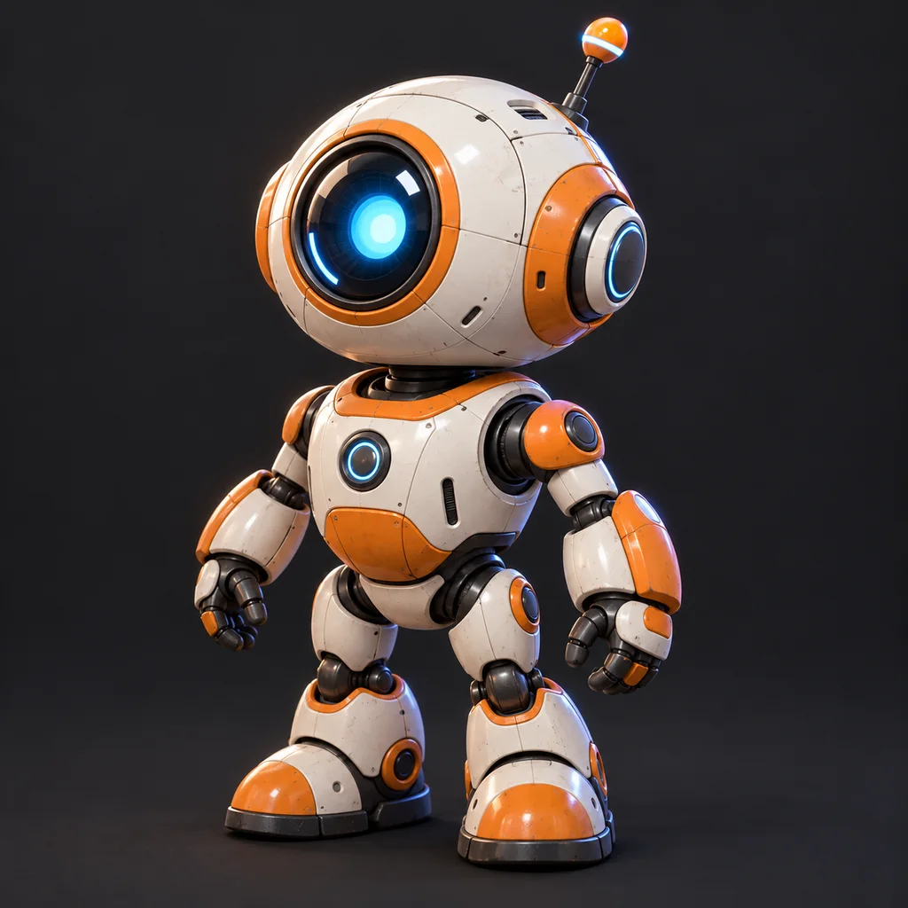 Rajzfilmes robot társ AI 3D-modell Unityhez